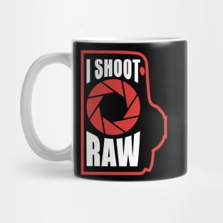 I shoot RAW (dark tee) Mug